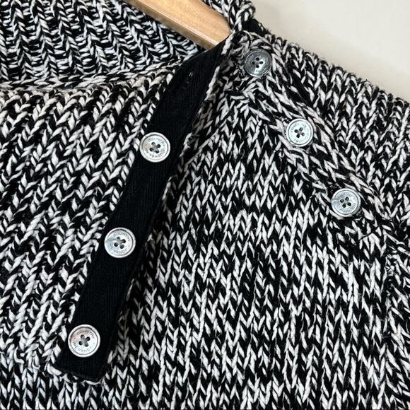 Jones New York Country sweater M gray heather split collar pullover - Picture 5 of 8